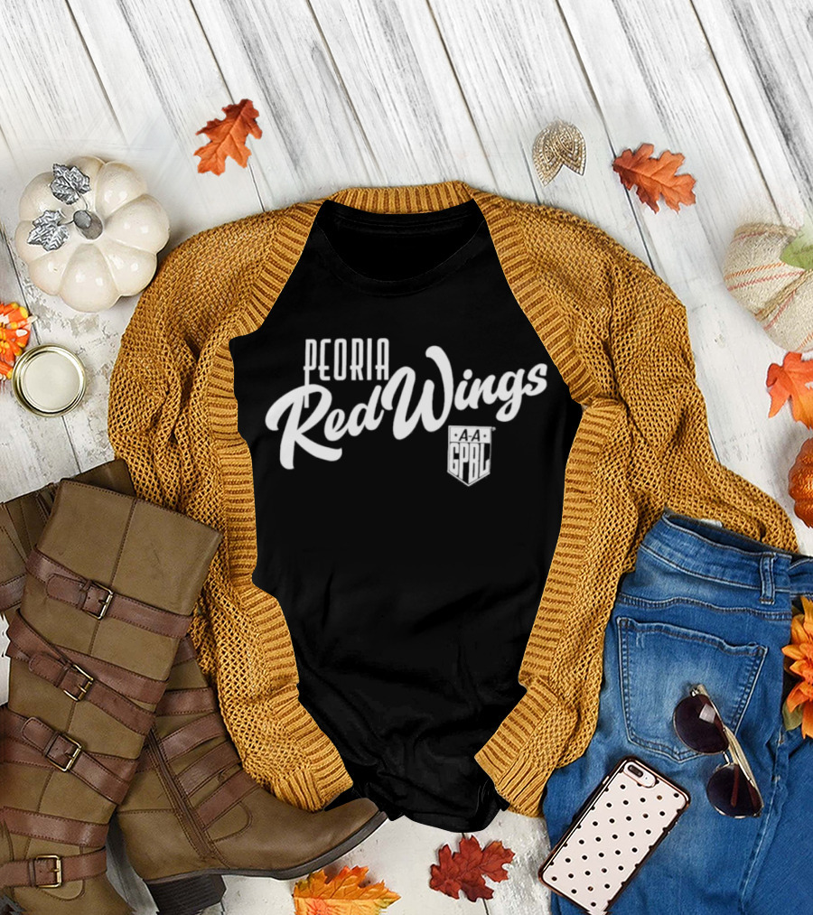 Peoria Red Wings AAGPBL Retro Baseball Team Logo All American Girls Professional League T-Shirt