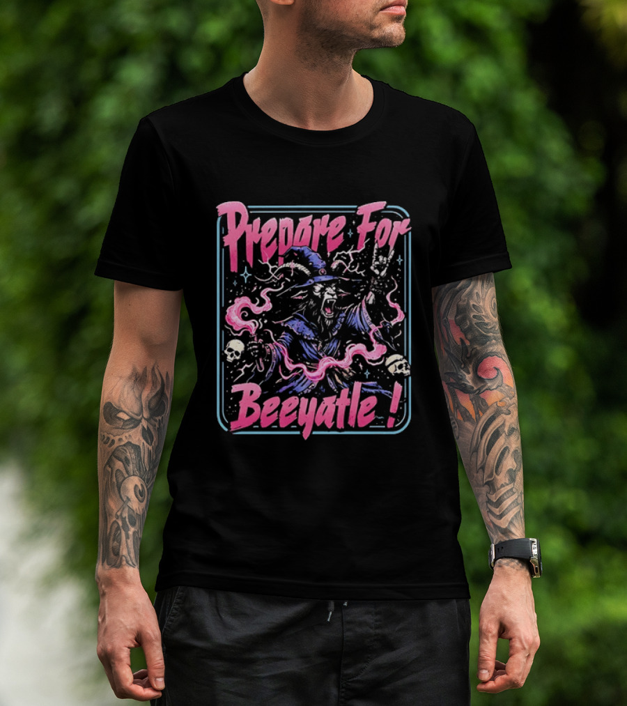 Prepare For Beeyatle Goat Wizard Metal Magic Skulls T-Shirt