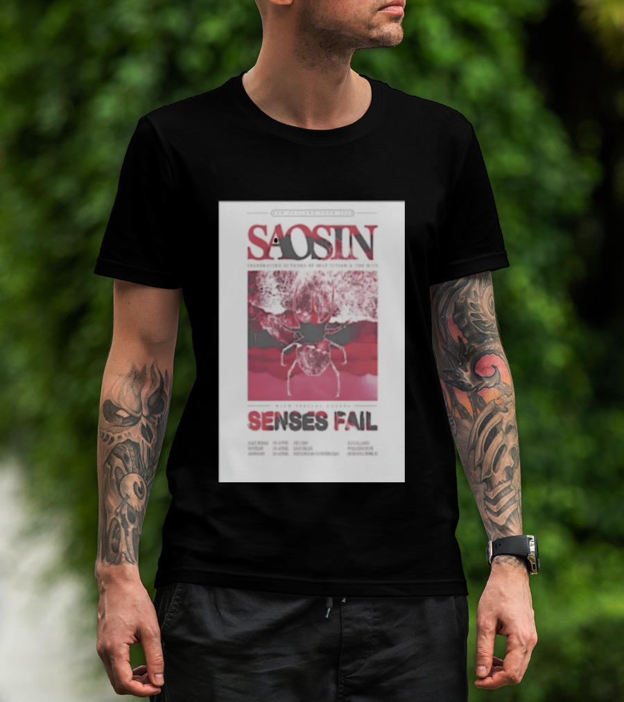 Saosin Sense Fail 2026 New Zealand Tour T-Shirt