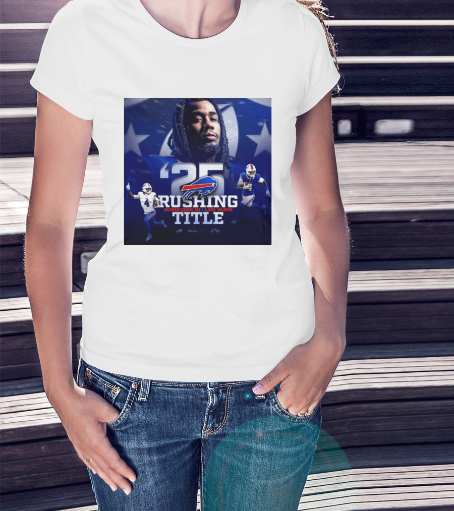 25 Rushing Buffalo Football James Cook III 1621 Yards Title T-Shirt