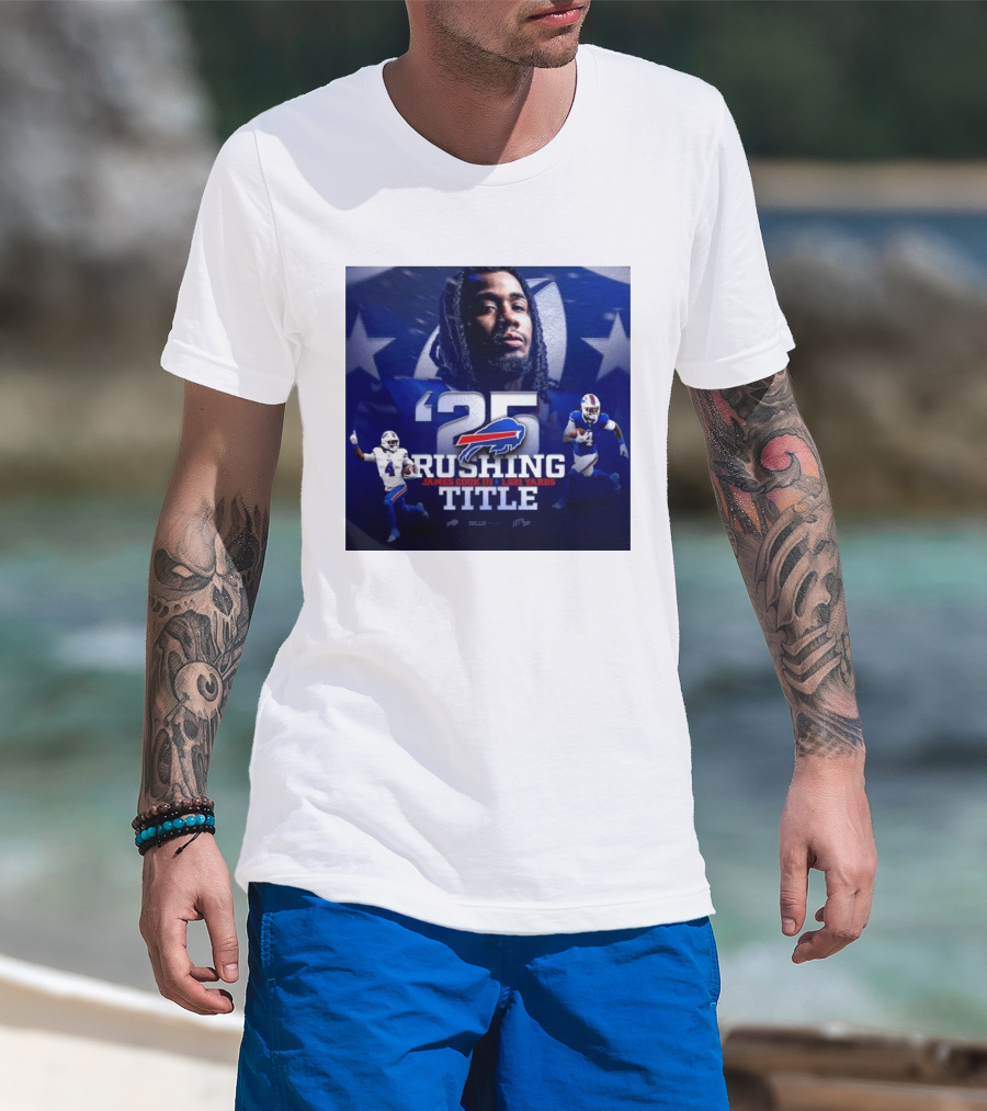 25 Rushing Buffalo Football James Cook III 1621 Yards Title T-Shirt
