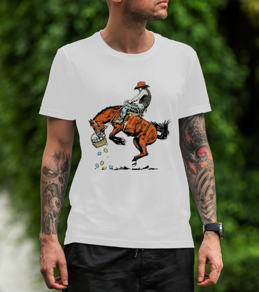 Cowboy Horse Easter Egg Basket Riding 2026 T-Shirt