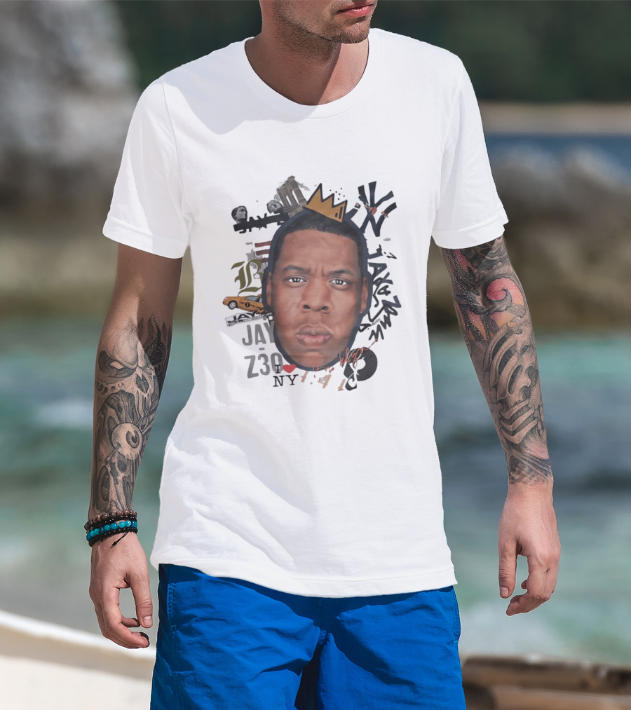Jay Z Brooklyn 4 44 Hard Knock Life Collage Crown NYC Taxi T-Shirt