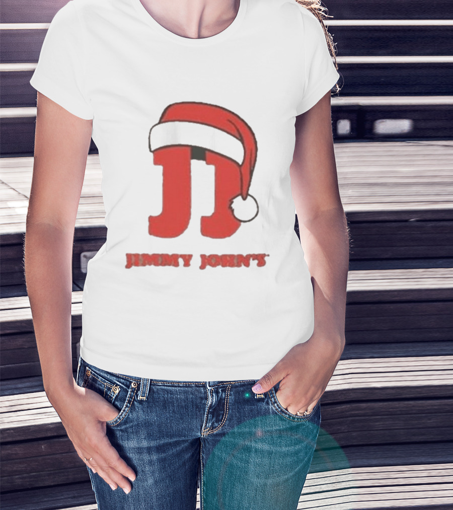 Jimmy John's Festive Santa Hat Christmas T-Shirt