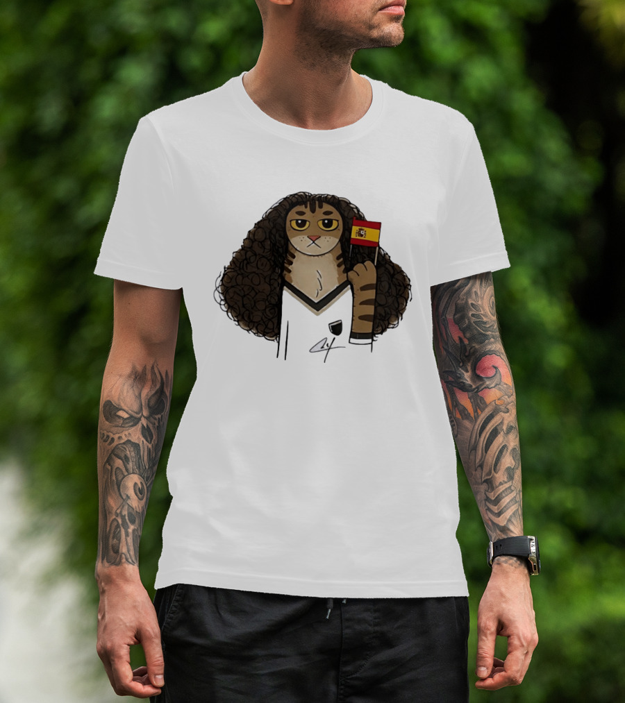 Marc Cucurella Cat Holding Spain Flag FC Barcelona T-Shirt