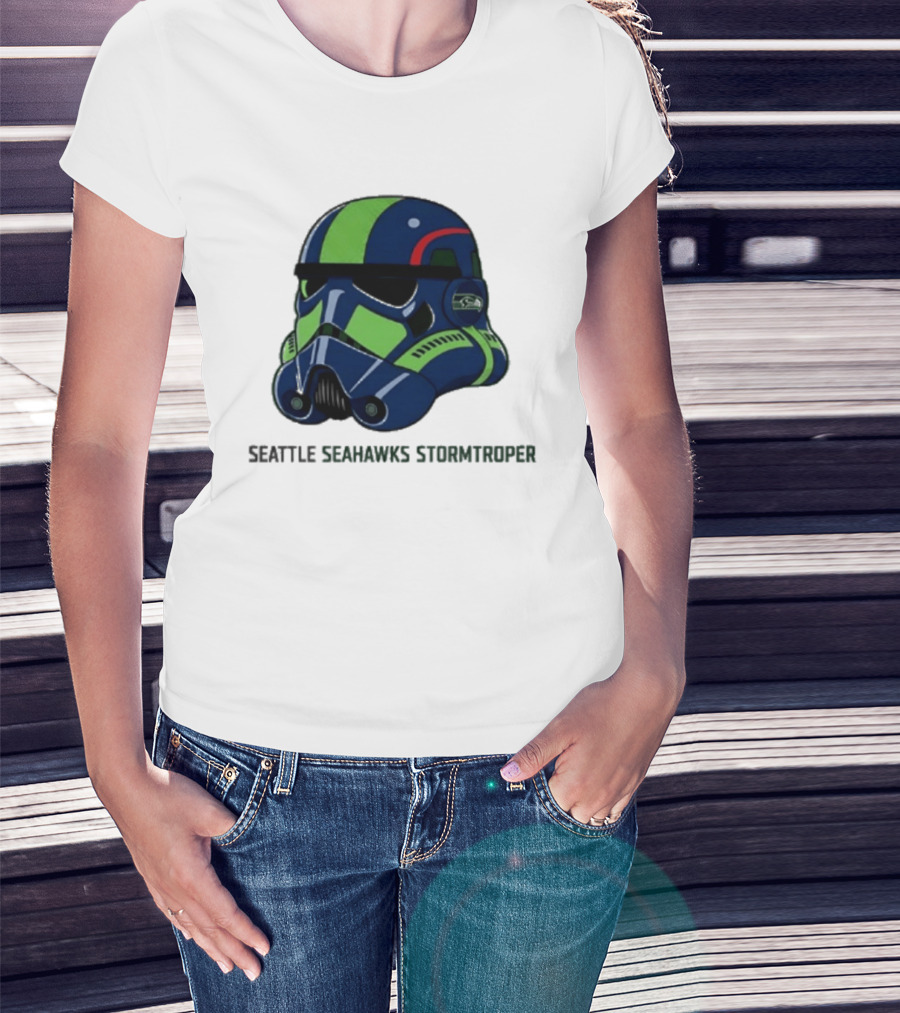 Seattle Seahawks Stormtrooper Game Day Galactic Helmet T-Shirt