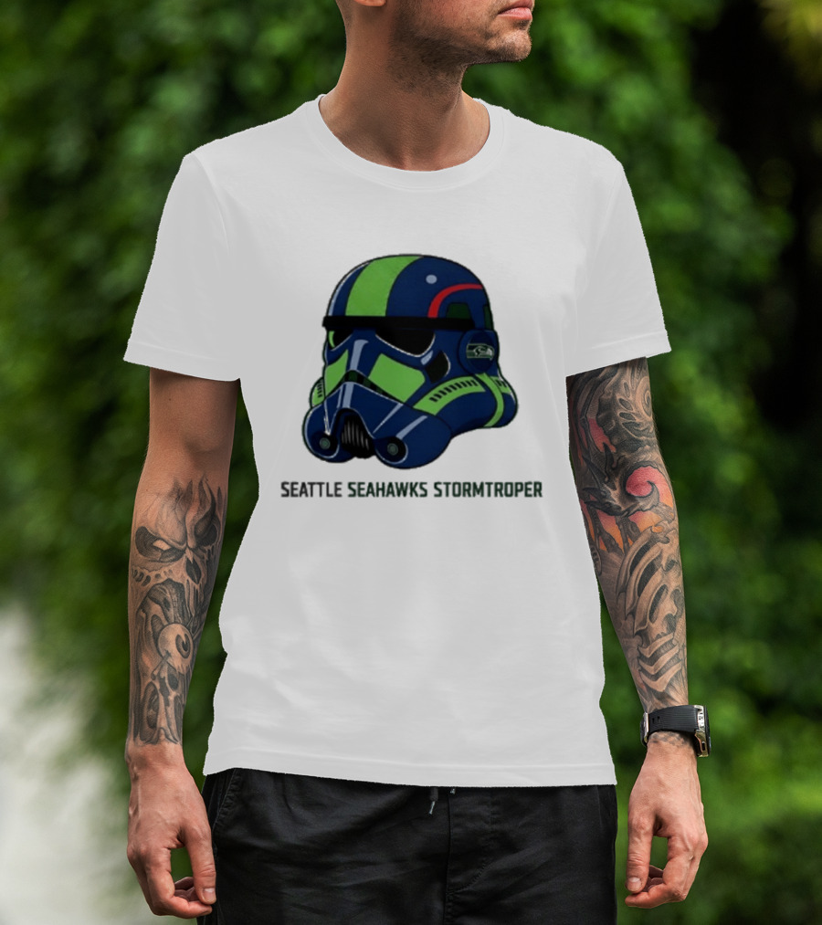 Seattle Seahawks Stormtrooper Game Day Galactic Helmet T-Shirt