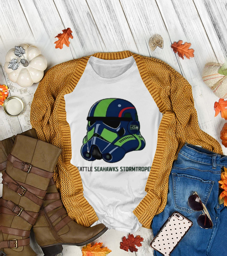 Seattle Seahawks Stormtrooper Game Day Galactic Helmet T-Shirt