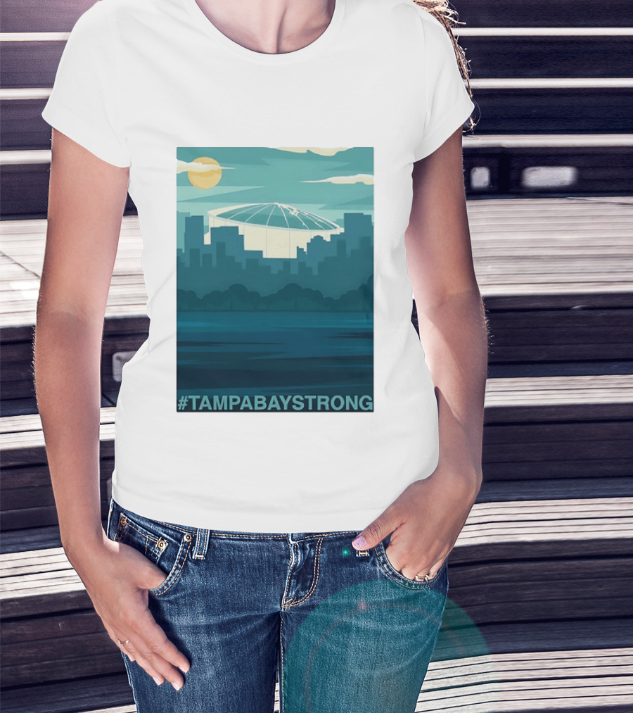 Tampa Bay Strong Skyline Tropicana Field Hashtag T T-Shirt