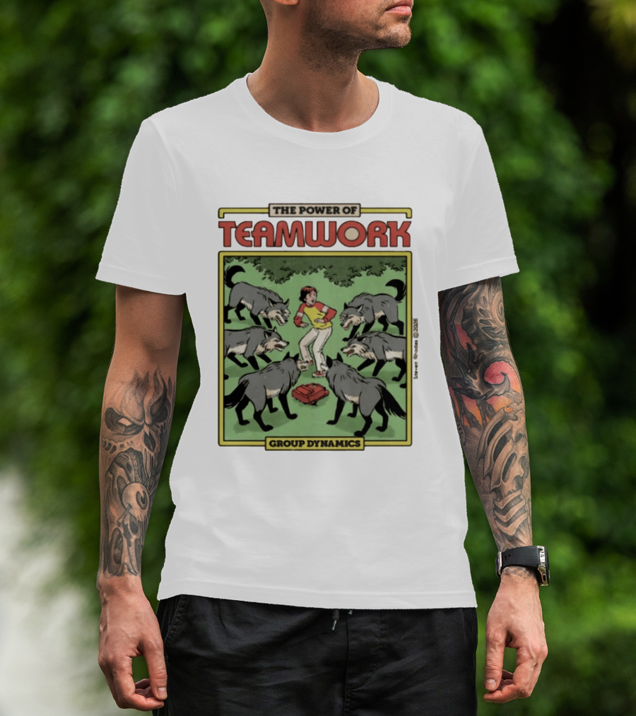The Power Of Teamwork Group Dynamics Child Surrounded By Wolves T-Shirt