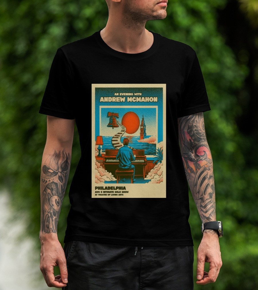 Andrew McMahon An Evening With Philadelphia Aug 6 Intimate Solo Show Theatre Of Living Arts Tour T-Shirt