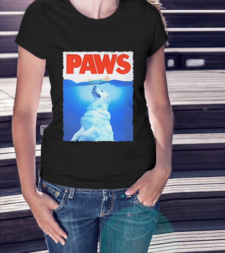 PAWS Classic Parody With Diving Dog Image T-Shirt
