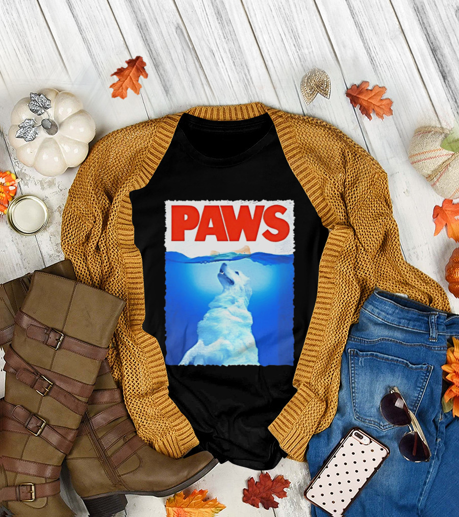 PAWS Classic Parody With Diving Dog Image T-Shirt