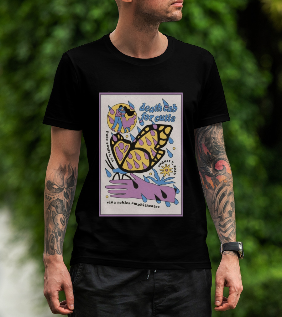 Death Cab For Cutie Paso Robles Vina Robles Amphitheatre August 7 2026 Butterfly T-Shirt