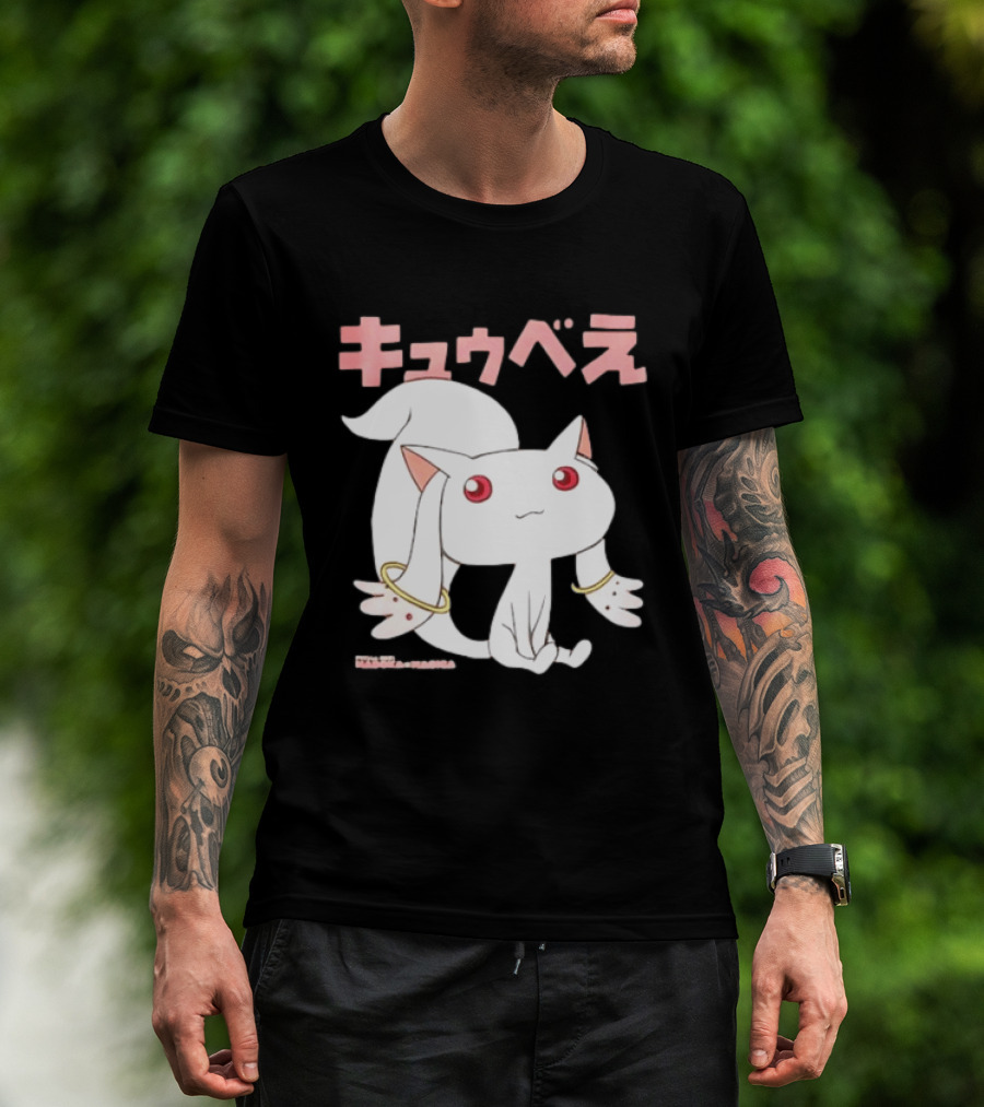 Puella Magi Madoka Magica Kyubey Anime Character Red Eyes T-Shirt