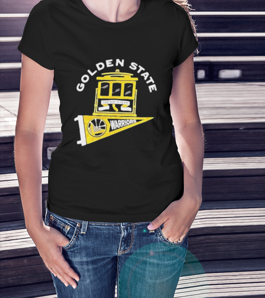 Golden State Warriors The Bays Team Warriors Banner And Cable Car T-Shirt