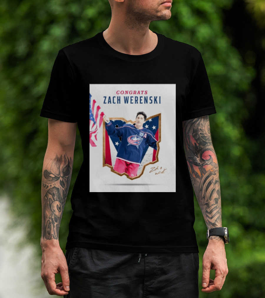 Congrats Zach Werenski USA Columbus Blue Jackets Hockey Celebration T-Shirt