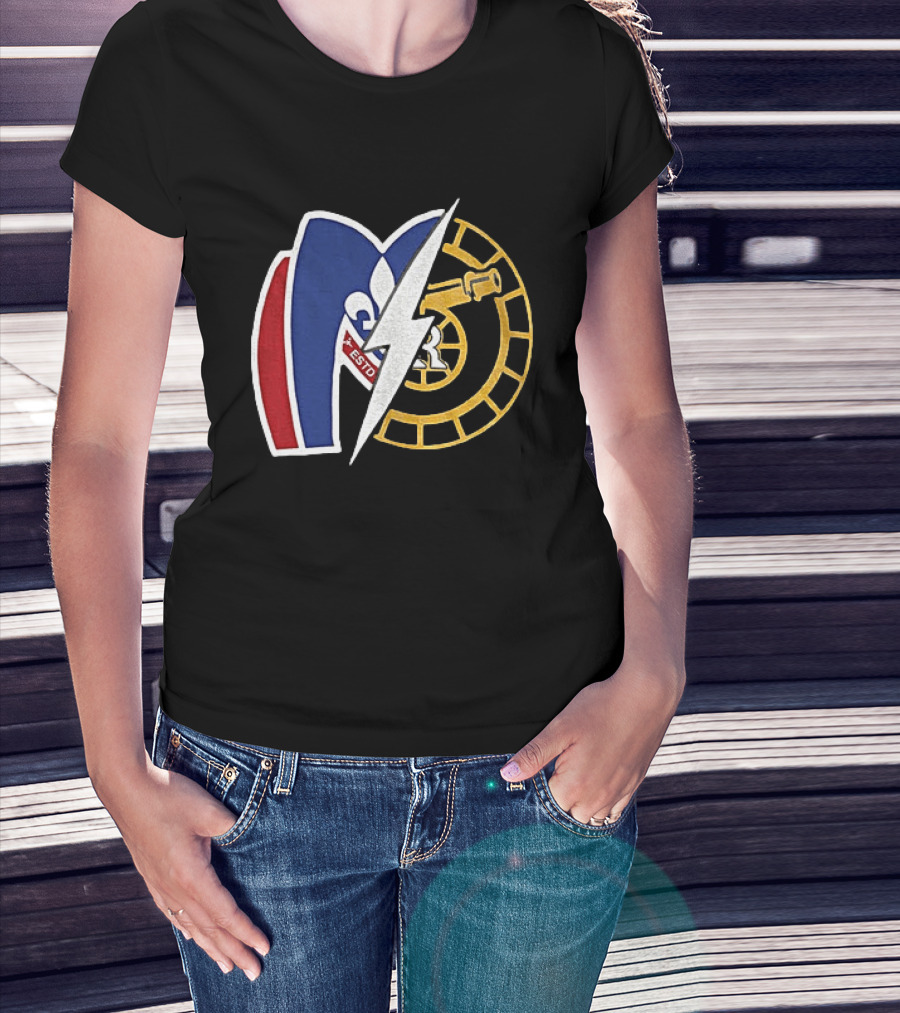 Boston Raiders Montreal Metros Hockey Rivalry Shane Ilya ESTD Fleur De Lis Puck T-Shirt