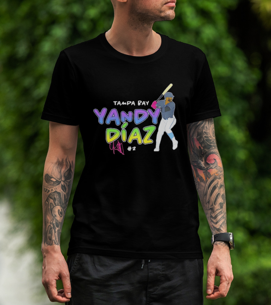 Tampa Bay Yandy Díaz #2 Baseball Player T-Shirt
