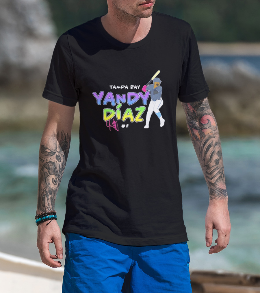 Tampa Bay Yandy Díaz #2 Baseball Player T-Shirt