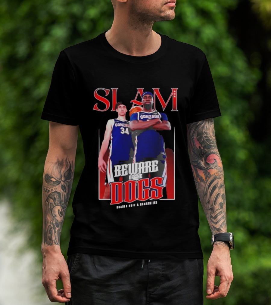 Slam Gonzaga Basketball Beware Of The Dogs Braden Huff Graham Ike T-Shirt