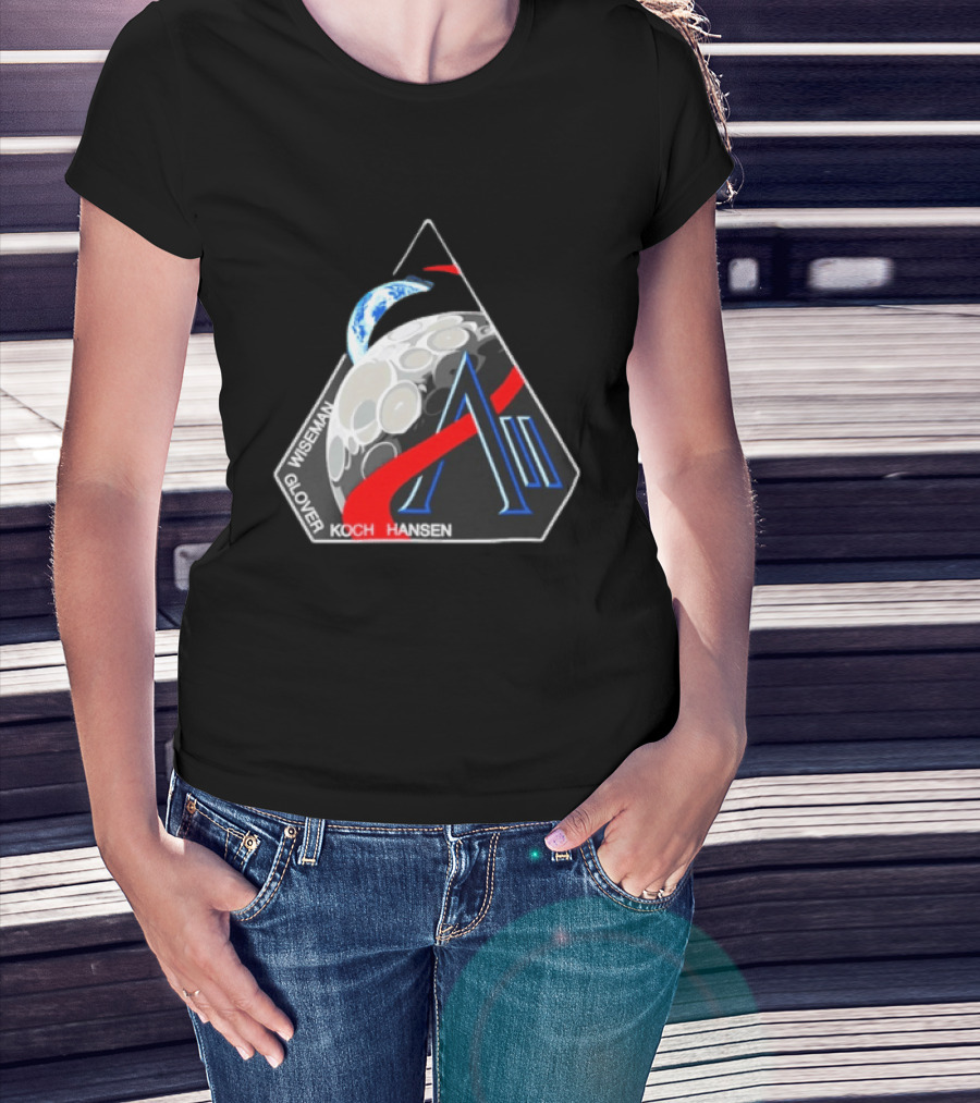 NASA Artemis 2 Mission Wiseman Glover Koch Hansen Moon Earth T-Shirt