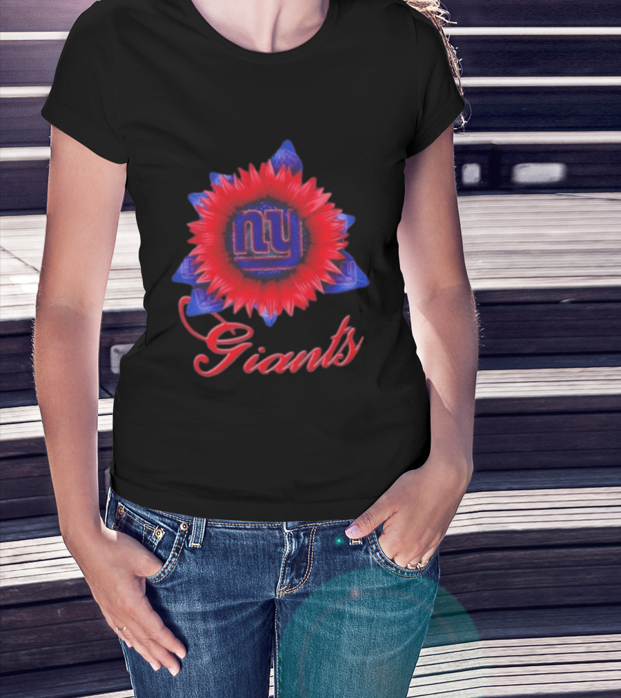 New York Giants Football Sunflower NY Giants T-Shirt