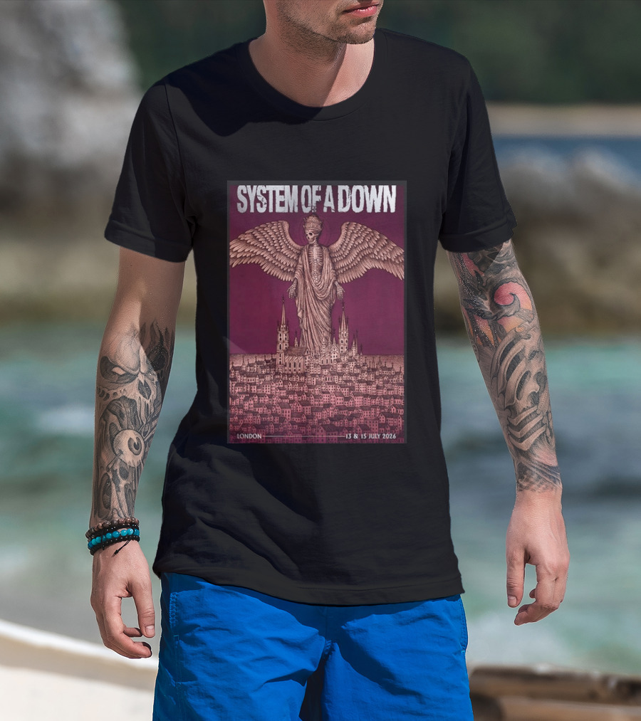 System Of A Down London Concert July 13 15 2026 Angel T-Shirt