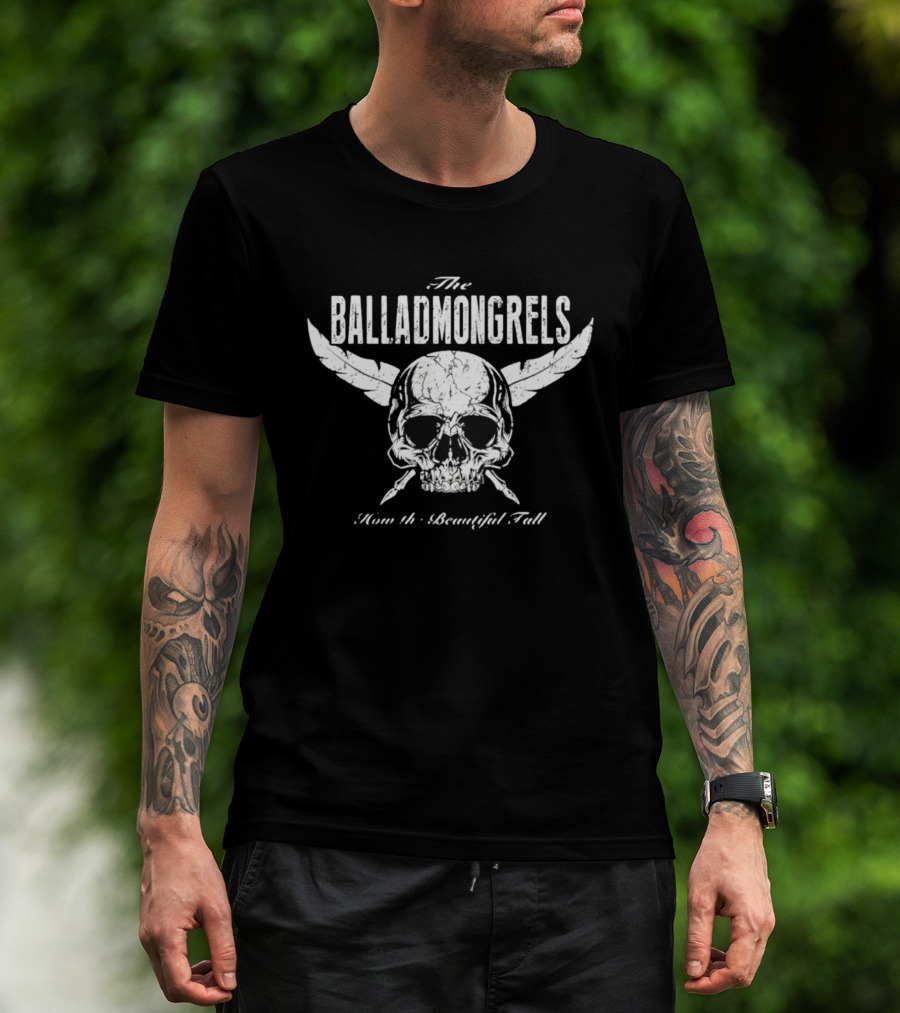 The Balladmongrels How The Beautiful Fall Skull Distressed T-Shirt