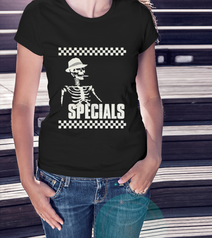 The Specials Skeleton Ska Band 2 Tone Distressed T-Shirt