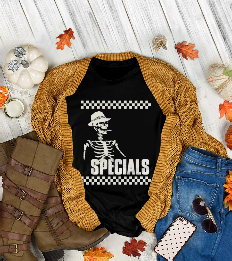 The Specials Skeleton Ska Band 2 Tone Distressed T-Shirt