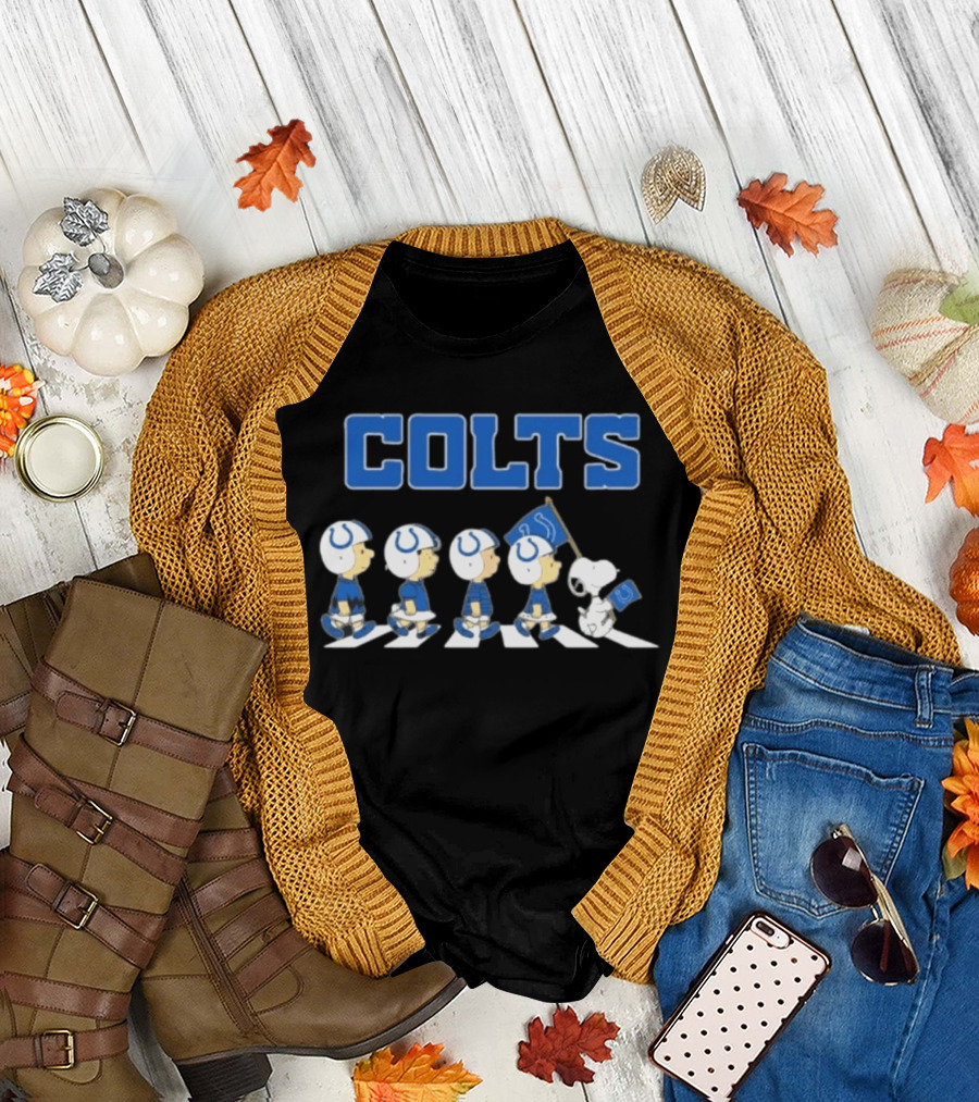 Peanuts Characters March Abbey Road Indianapolis Colts T-Shirt