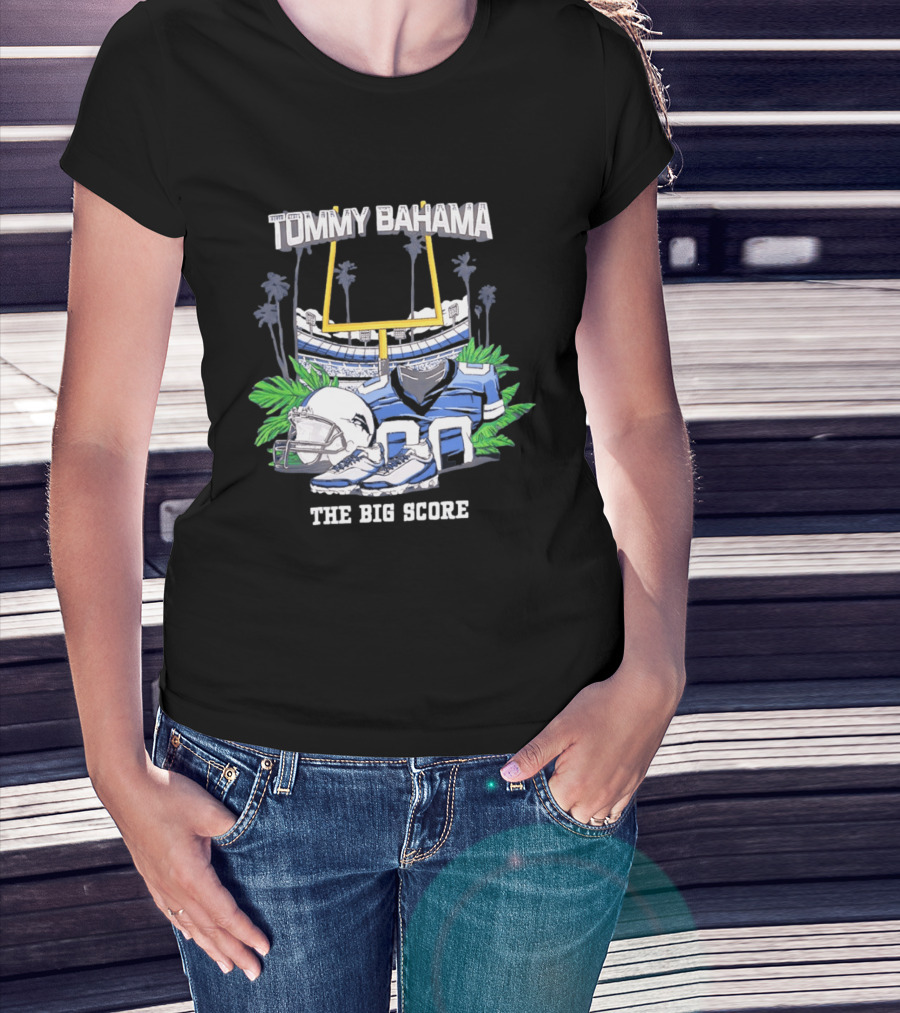 Tommy Bahama The Big Score Football Stadium Jersey And Gear T-Shirt