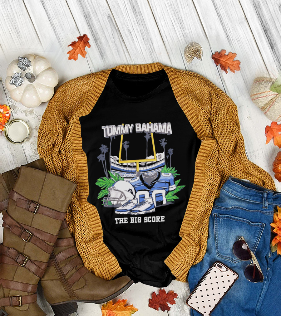 Tommy Bahama The Big Score Football Stadium Jersey And Gear T-Shirt
