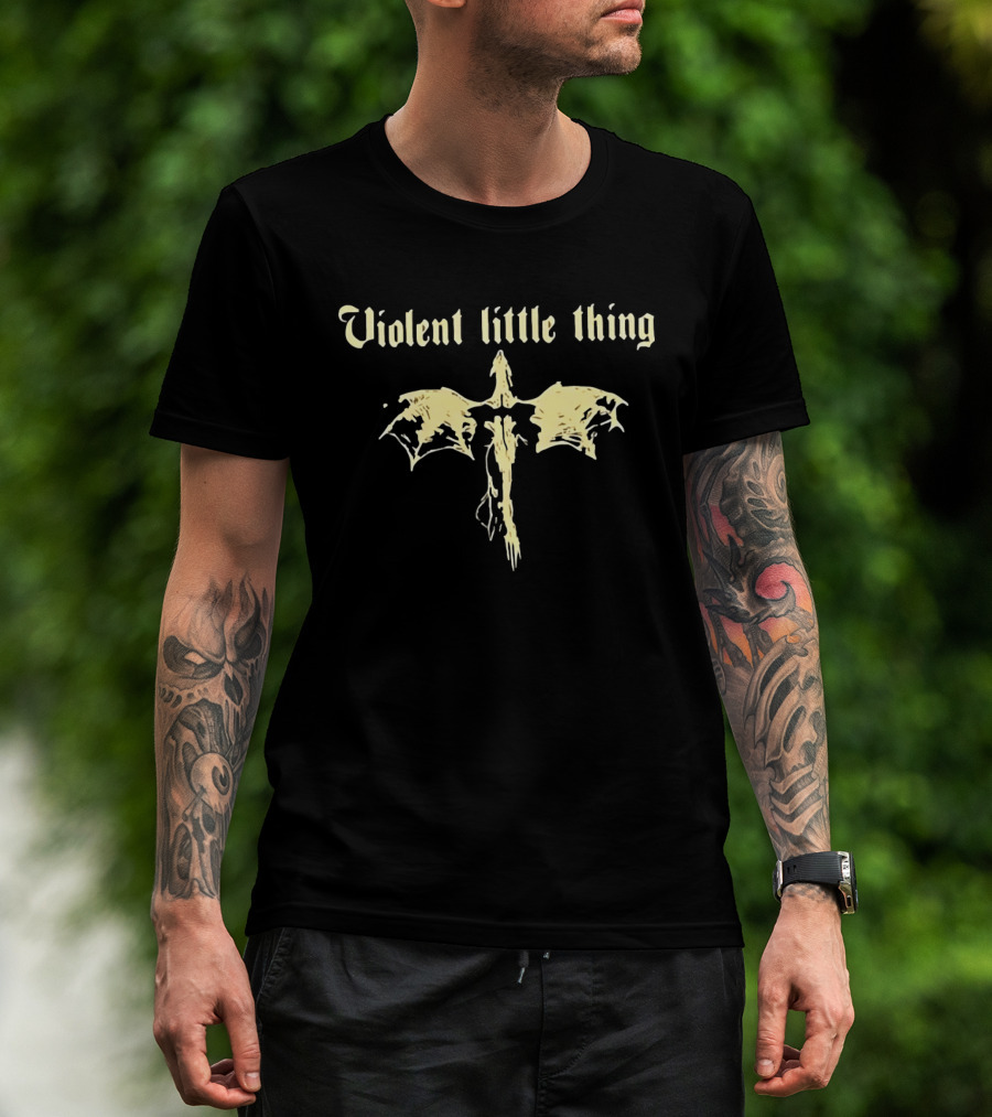 Violent Little Thing Dragon Fantasy Gothic T-Shirt