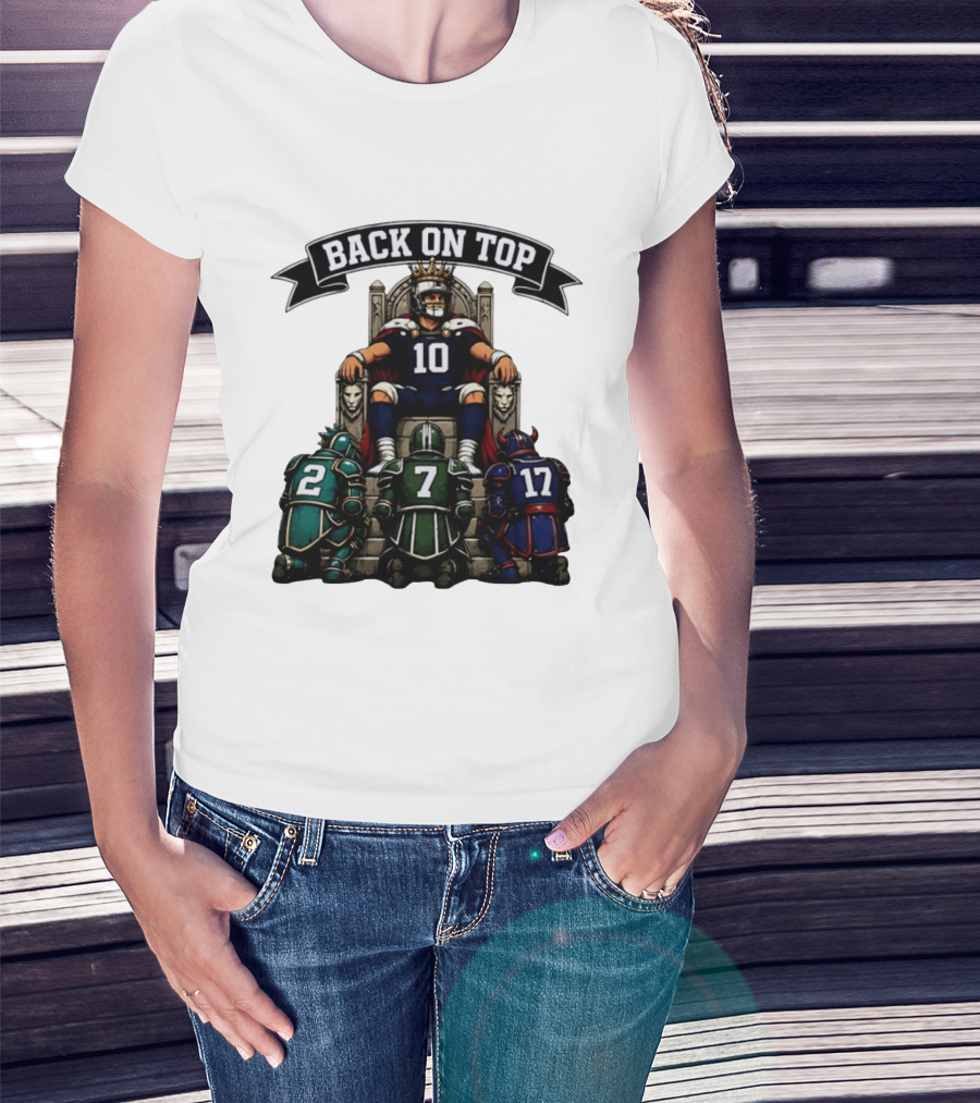 Back On Top Football Jersey Number 10 Quarterback With Throne And Rivals T-Shirt
