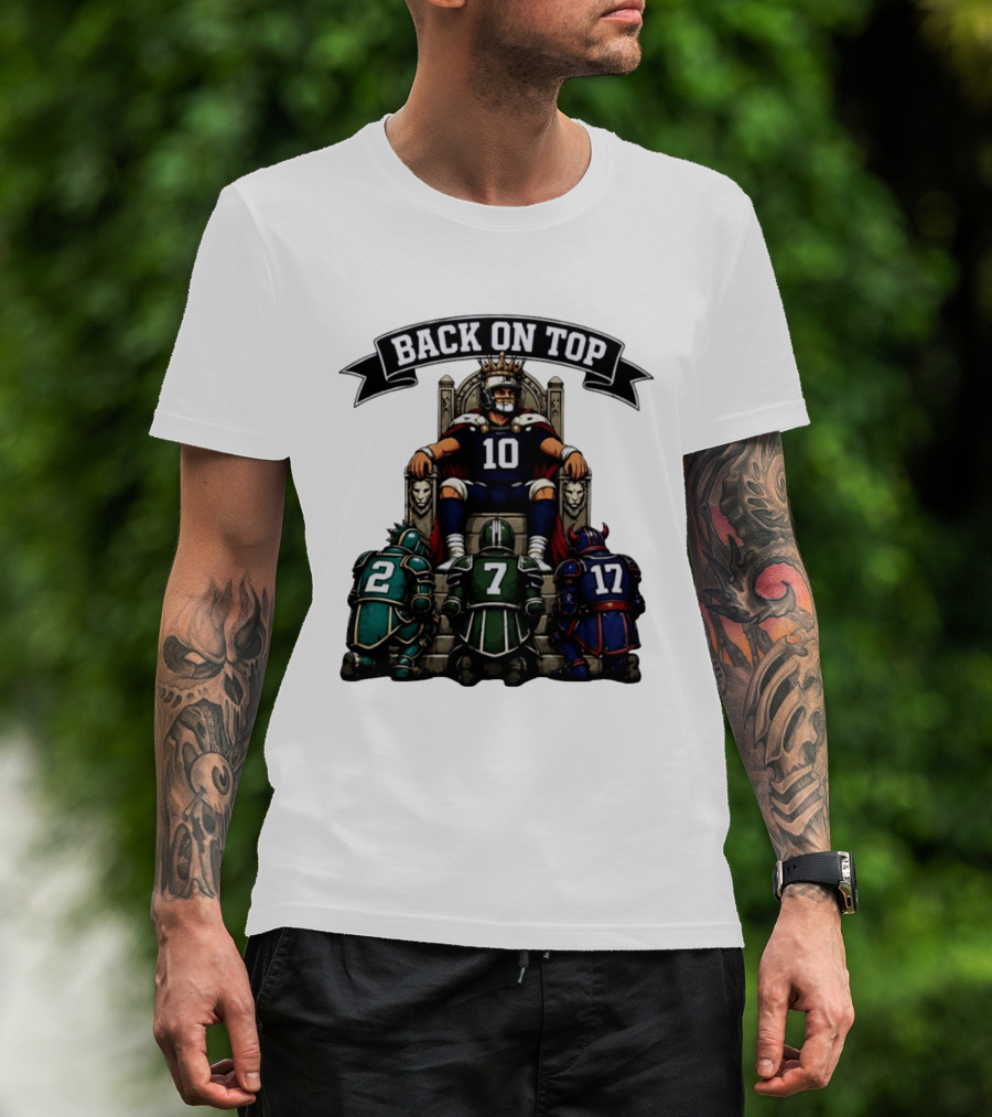 Back On Top Football Jersey Number 10 Quarterback With Throne And Rivals T-Shirt
