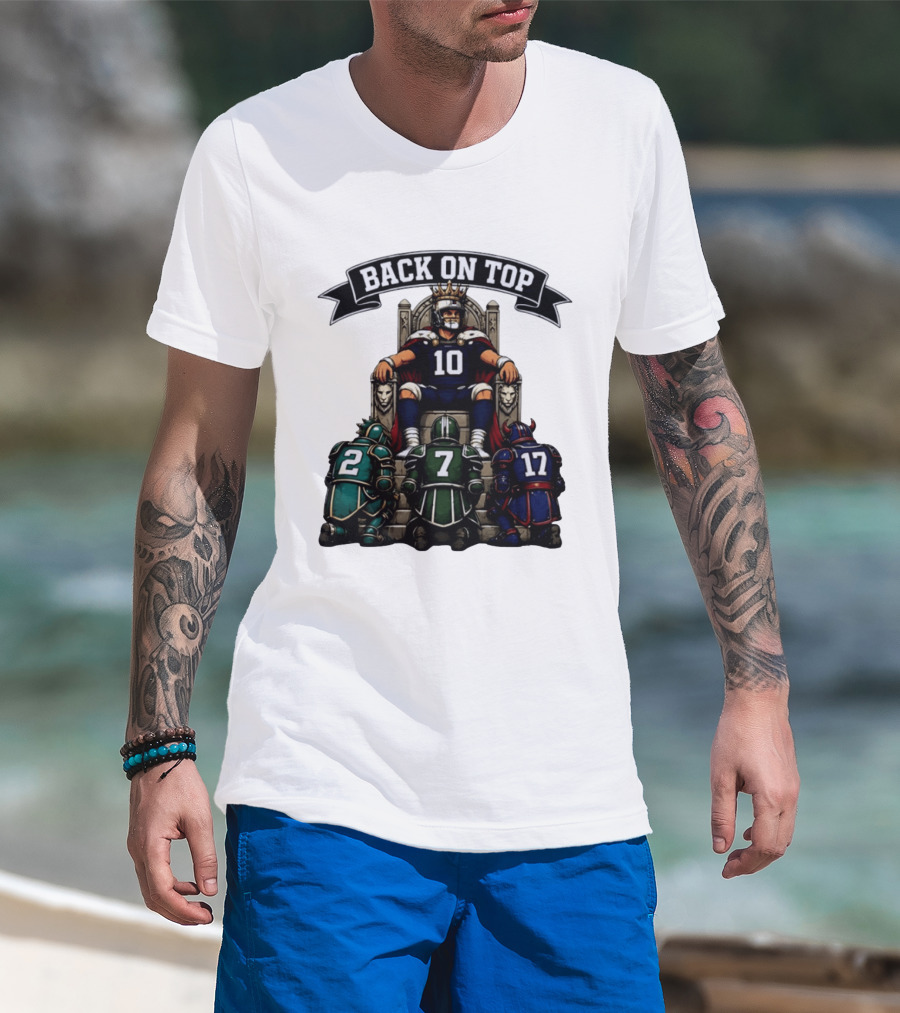 Back On Top Football Jersey Number 10 Quarterback With Throne And Rivals T-Shirt