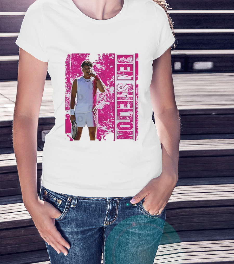 Ben Shelton Tennis Star Distressed Pink T-Shirt