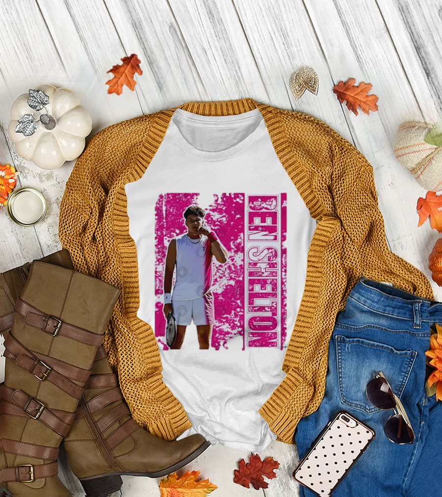 Ben Shelton Tennis Star Distressed Pink T-Shirt