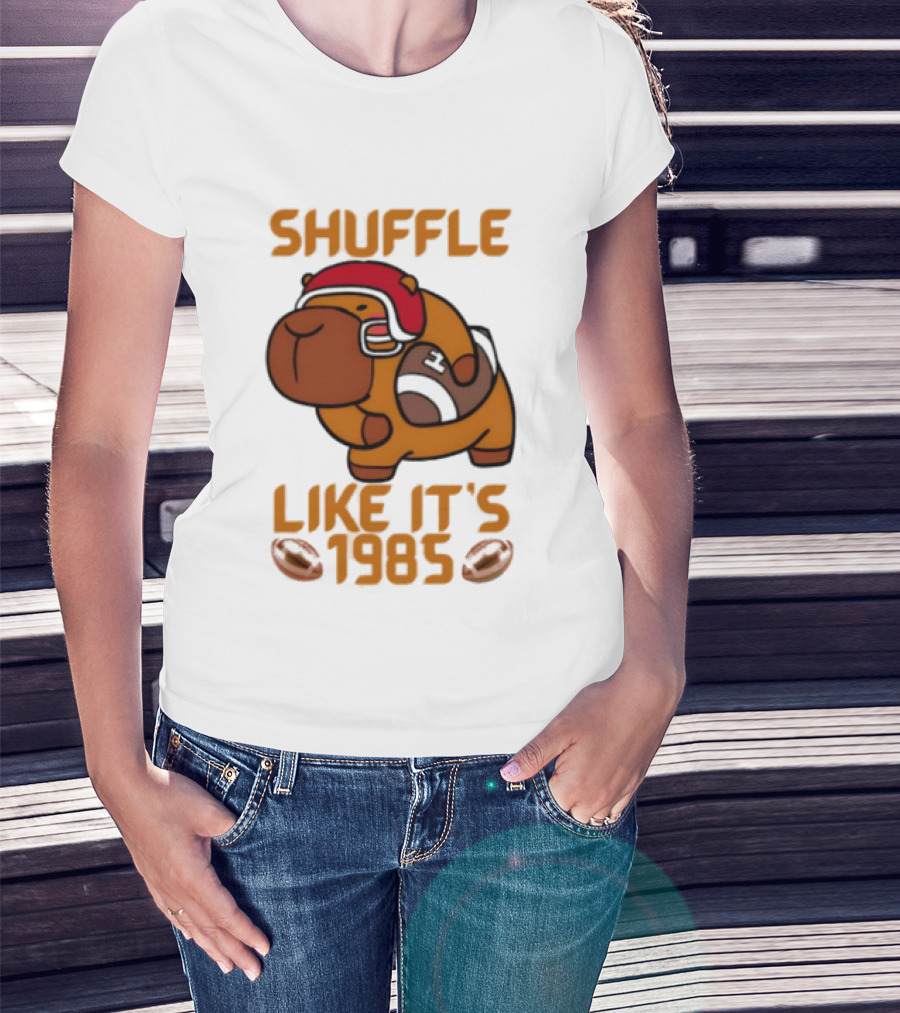 Shuffle Like It's 1985 Capybara With Headphones T-Shirt