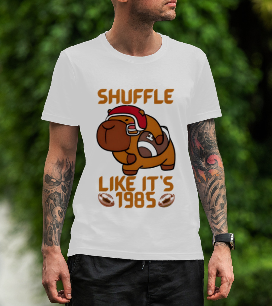 Shuffle Like It's 1985 Capybara With Headphones T-Shirt