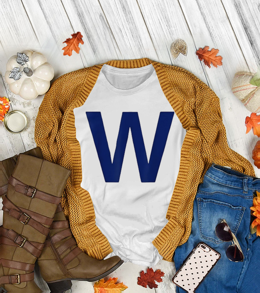 Chicago Cubs Blue W Baseball Team Victory T-Shirt