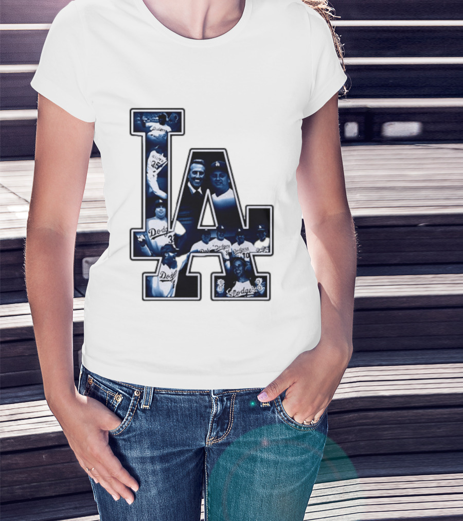 Los Angeles Dodgers Legends LA MLB Baseball Team Vintage Photography T-Shirt