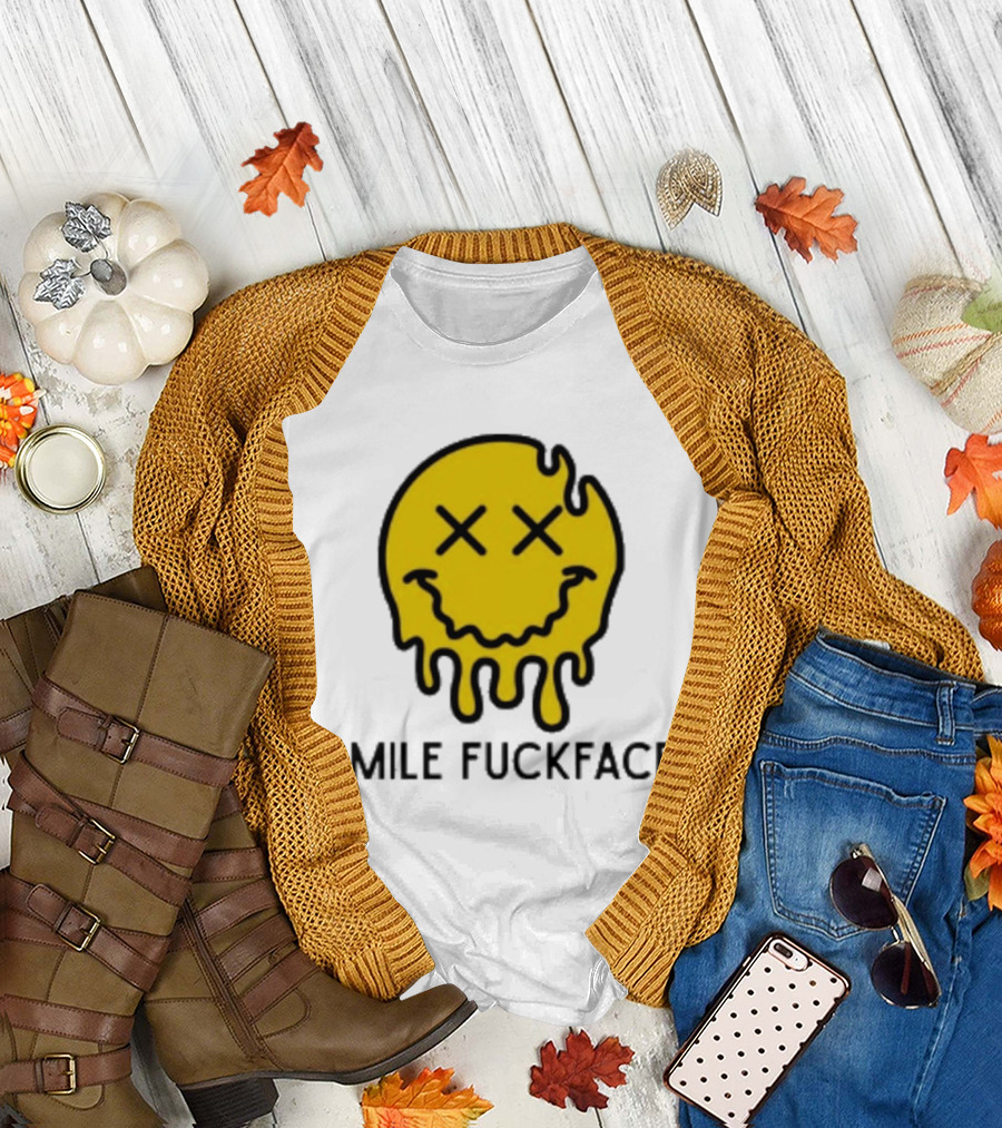 Smile Fuckface Melting Happy Smiley XX Eyes T-Shirt