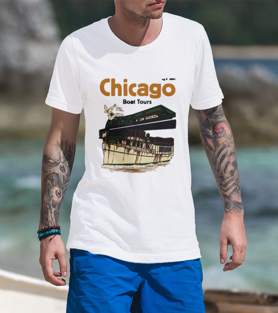 Dave Matthews Band Chicago Boat Tours August 8 2004 Vintage Concert T-Shirt