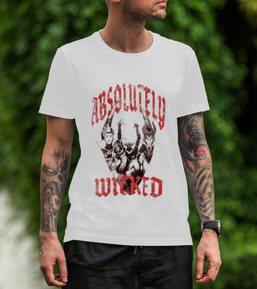 Disney Villains Absolutely Wicked Distressed Iconic Characters T-Shirt