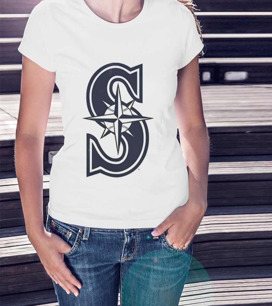 Seattle Mariners Tridents Up Compass Rose Iconography T-Shirt