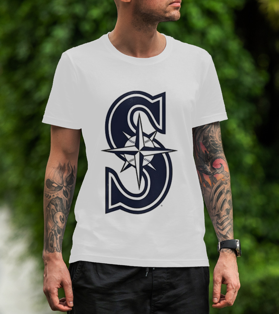 Seattle Mariners Tridents Up Compass Rose Iconography T-Shirt