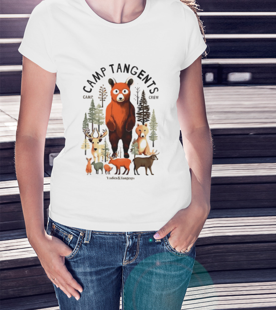 Camp Tangents Bear Crew Wildlife Forest Animals T-Shirt